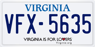 VA license plate VFX5635