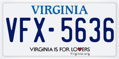 VA license plate VFX5636