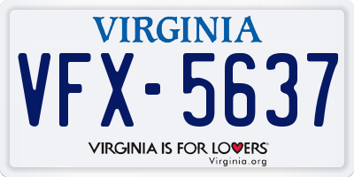VA license plate VFX5637
