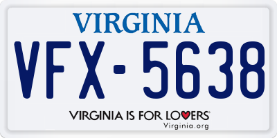 VA license plate VFX5638