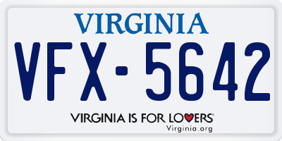 VA license plate VFX5642