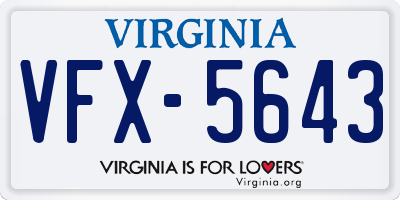 VA license plate VFX5643