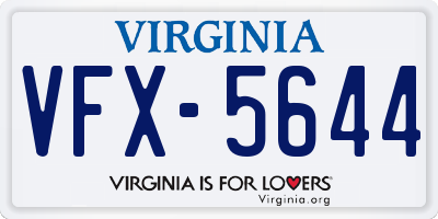 VA license plate VFX5644