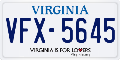 VA license plate VFX5645