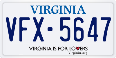 VA license plate VFX5647