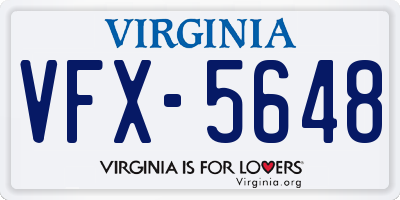VA license plate VFX5648