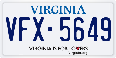 VA license plate VFX5649