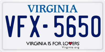 VA license plate VFX5650