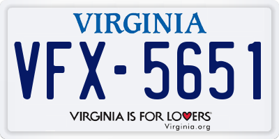 VA license plate VFX5651