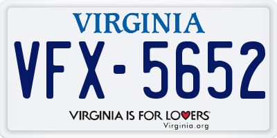 VA license plate VFX5652
