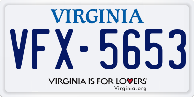VA license plate VFX5653