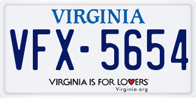 VA license plate VFX5654