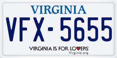 VA license plate VFX5655