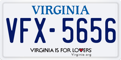 VA license plate VFX5656