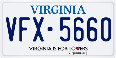 VA license plate VFX5660