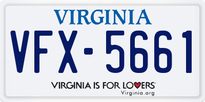 VA license plate VFX5661