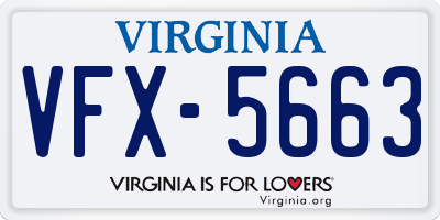 VA license plate VFX5663