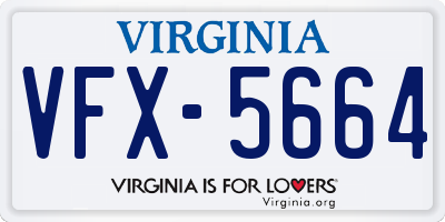 VA license plate VFX5664