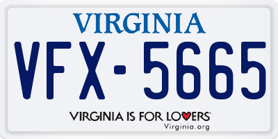 VA license plate VFX5665