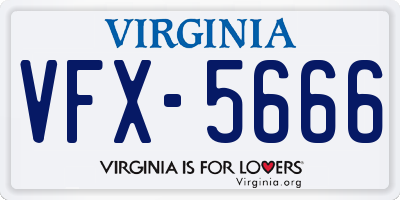 VA license plate VFX5666