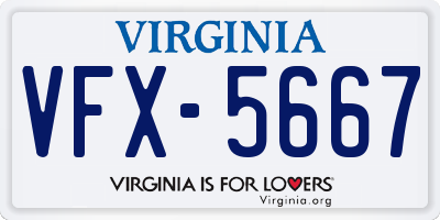 VA license plate VFX5667