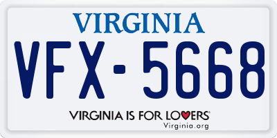 VA license plate VFX5668