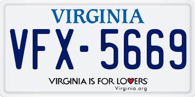 VA license plate VFX5669