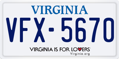 VA license plate VFX5670