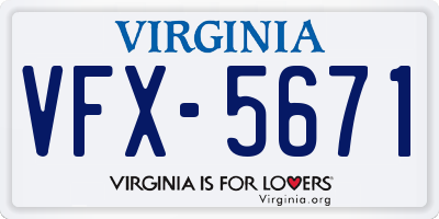 VA license plate VFX5671