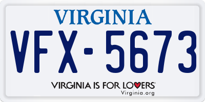 VA license plate VFX5673