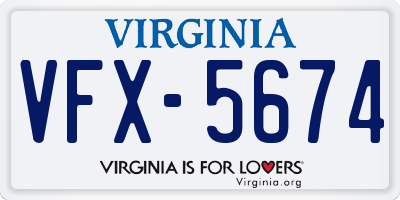 VA license plate VFX5674