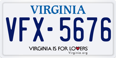 VA license plate VFX5676