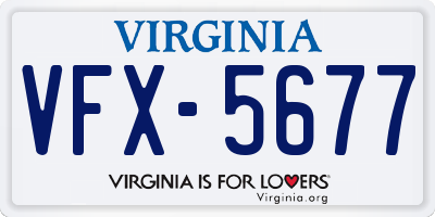 VA license plate VFX5677