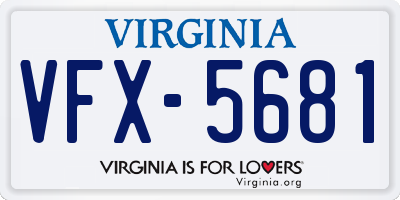 VA license plate VFX5681