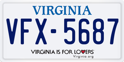 VA license plate VFX5687