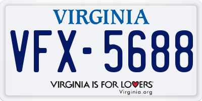 VA license plate VFX5688