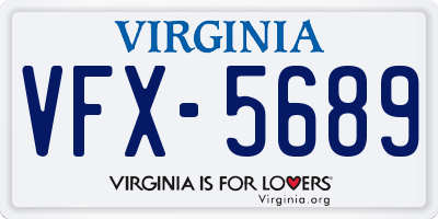 VA license plate VFX5689