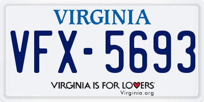 VA license plate VFX5693