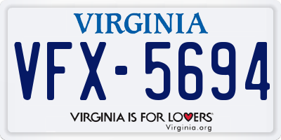 VA license plate VFX5694