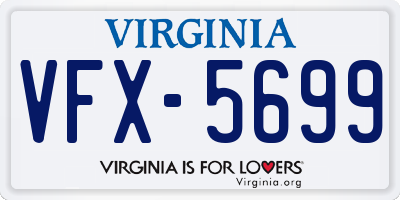 VA license plate VFX5699