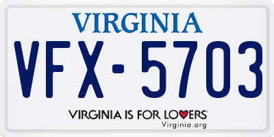 VA license plate VFX5703