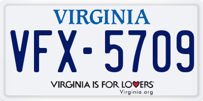 VA license plate VFX5709