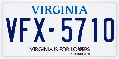 VA license plate VFX5710
