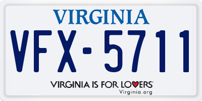 VA license plate VFX5711