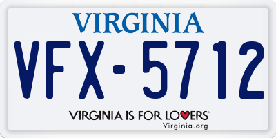 VA license plate VFX5712