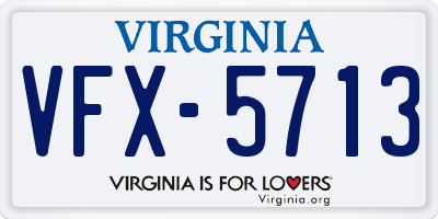 VA license plate VFX5713