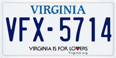 VA license plate VFX5714