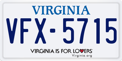 VA license plate VFX5715