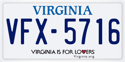 VA license plate VFX5716