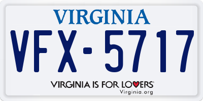 VA license plate VFX5717